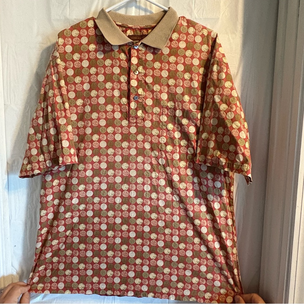 Tori Richard Mens L Button Front Camp Shirt Multicolor Circles Print USA Made